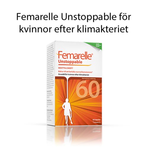 Femarelle Unstoppable för kvinnor som passerat klimakteriet, förpackningen