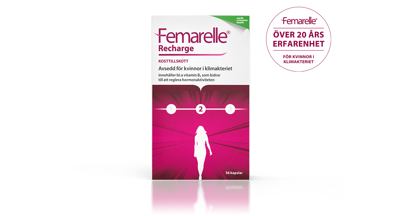 Femarelle Recharge förpackning med 50 kapslar, för kvinnor i klimakteriet
